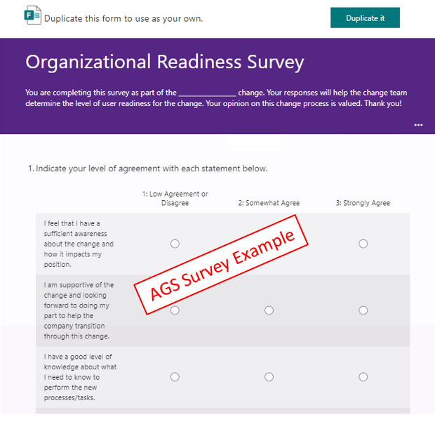Change Readiness Survey