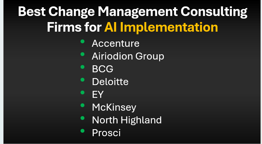 Top 8 Best Change Management Consulting Firms for AI Implementations