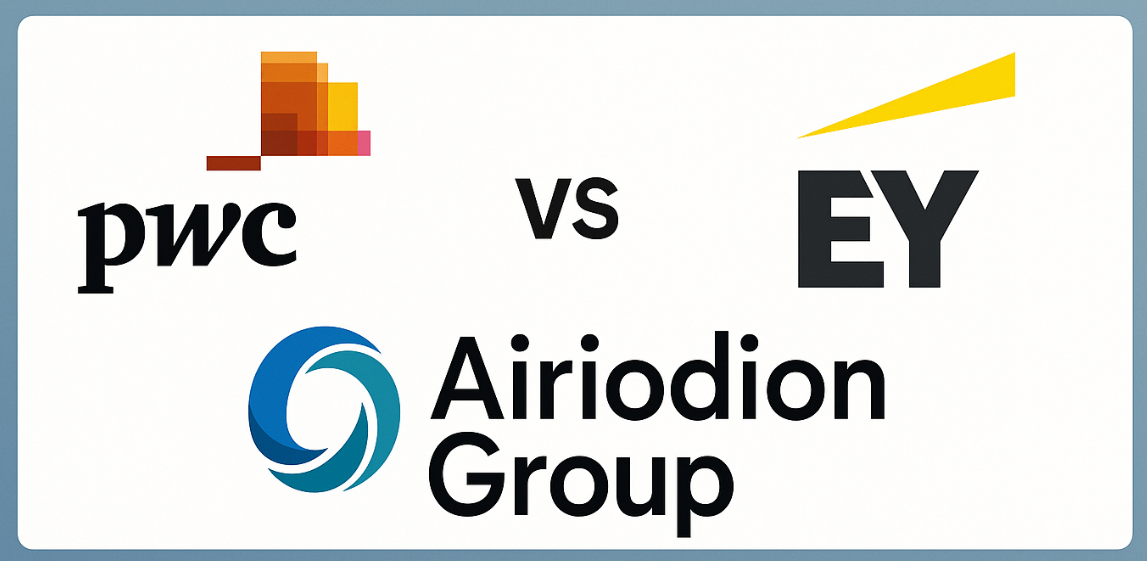 PwC vs EY vs Airiodion Group: Side by Side Review of Change Management Services, Tools, and Client Outcomes