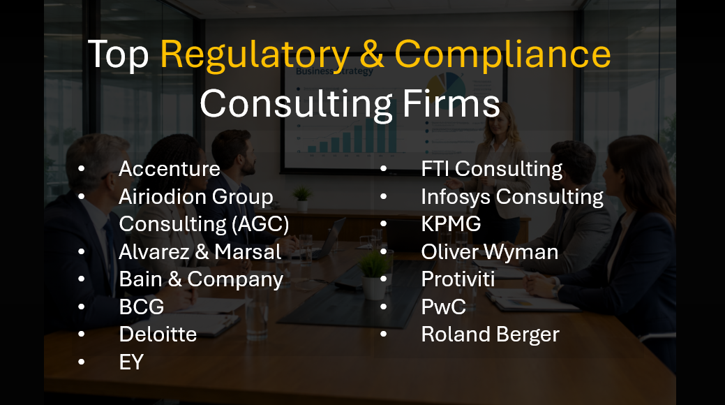 Best Regulatory & Compliance Consulting Firms for Risk, Governance, and Change