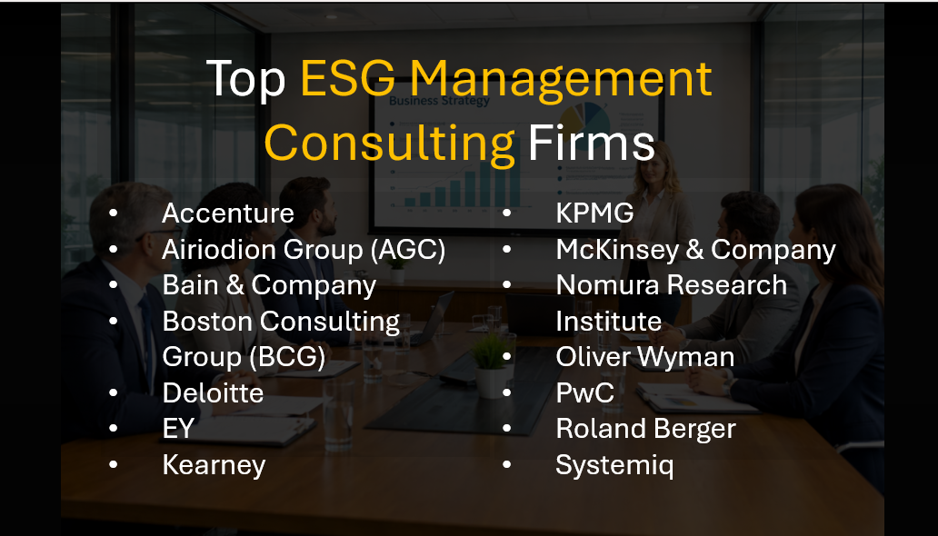 Best Ranked Top ESG Consultants for Sustainability, Governance, and Change Management
