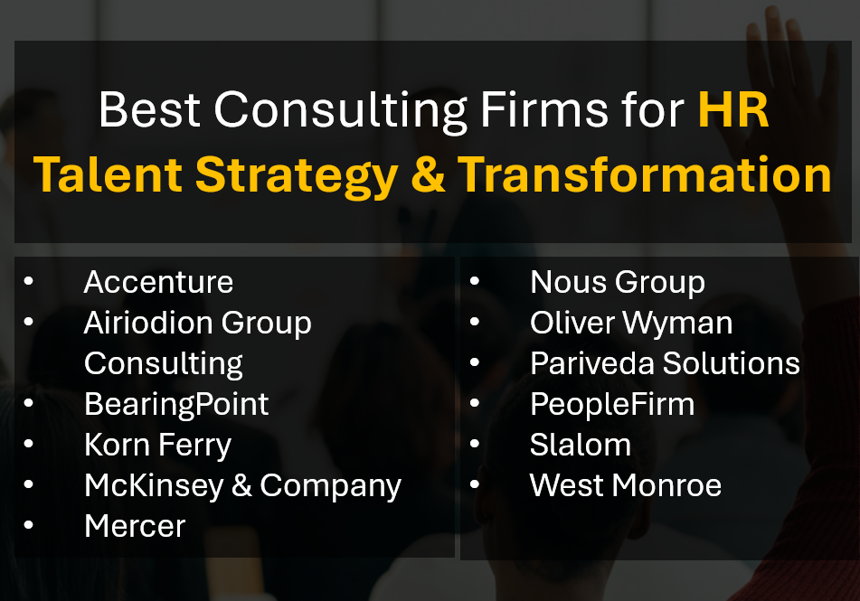 Top Management Consulting Firms for HR Transformation and Talent Strategy (2026 Ranking and Reviews)