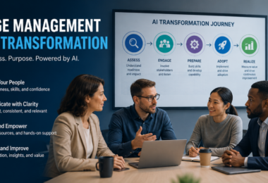 Learn how to create an AI change management strategy that improves readiness, communication, training, employee adoption, and business outcome